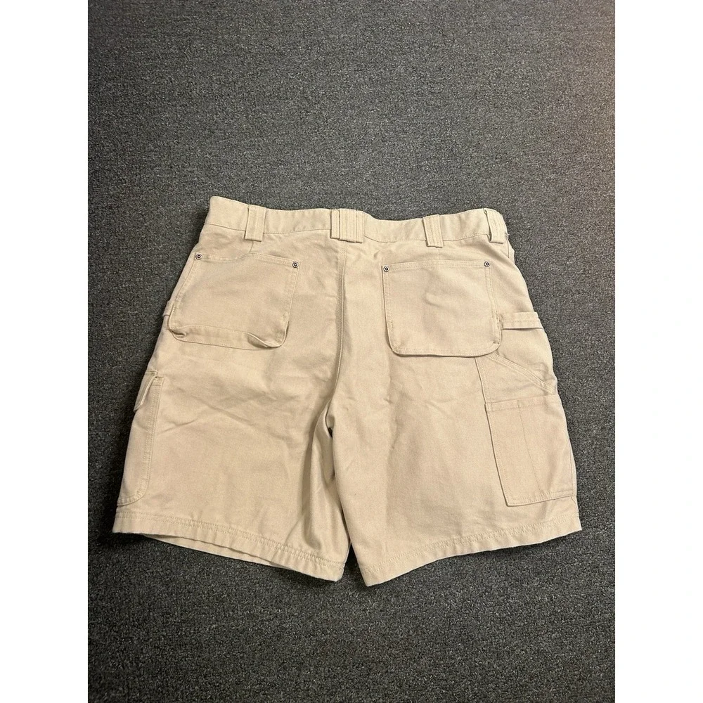 Duluth Trading Cool Dry Fire Hose Cargo Shorts Tan Mens 40 Work Stretch Waist‎